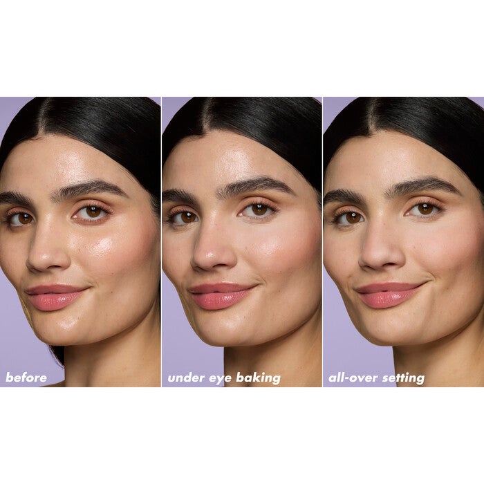 Before and After Set It Bright Color Correcting And Brightening Powder After Baking and Setting